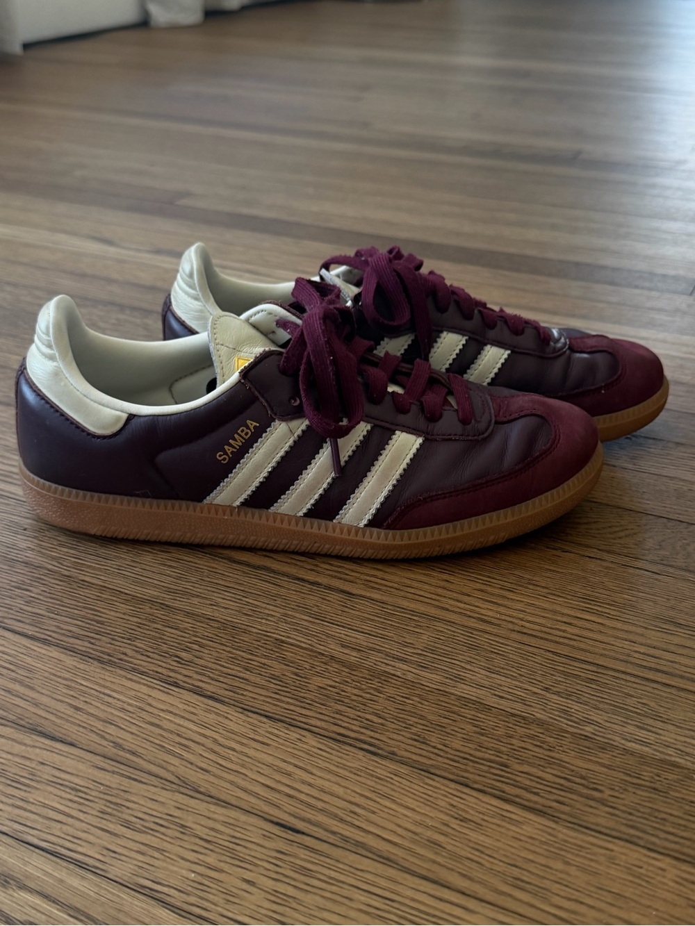 adidas Samba Burgundy with Cream Stripes